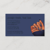 Blue and Black Glitter Nail Tech Visitekaartje (Achterkant)