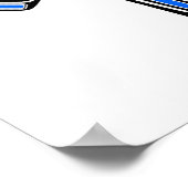 Blue and Black Haida Sun Mask on White Poster (Hoek)