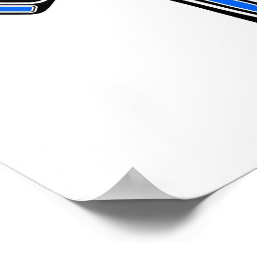 Blue and Black Haida Sun Mask on White Poster (Hoek)