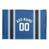 Blue and Black Jersey Stripes Custom Name Number Kussensloop (Achterkant)