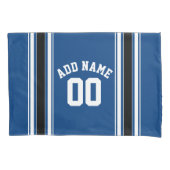 Blue and Black Jersey Stripes Custom Name Number Kussensloop (Voorkant)