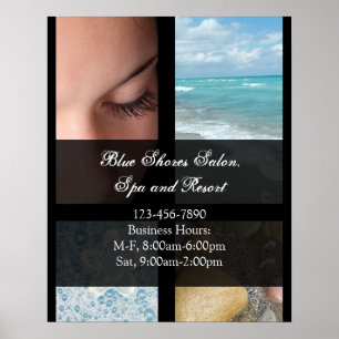 Blue and Black Luxury Spa Resort Theme Poster