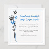 Blue and Black Modern Botanical Reception Only | Kaart (Voorkant)
