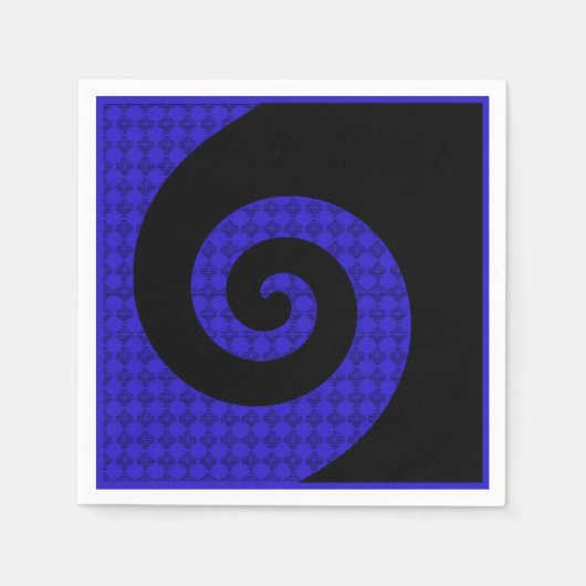 Blue and Black Swirl Pattern Napkins Servetten (Voorkant)