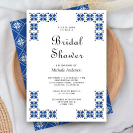 Blue and Black Ukrainian Embroidery Bridal Shower Kaart