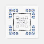 Blue and Black Ukrainian Embroidery Wedding Servet (Voorkant)