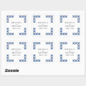 Blue and Black Ukrainian Embroidery Wedding Vierkante Sticker (Vel)