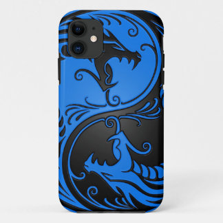 Blue and Black Yin Yang Dragons iPhone 11 Hoesje
