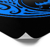 Blue and Black Yin Yang Dragons Poster (Hoek)