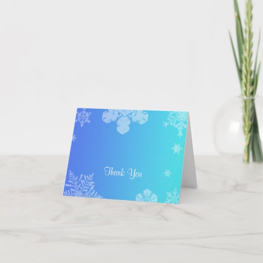 Blue and Blauwgroen Snowflake Posh Wedding Bedankt (Voorkant)