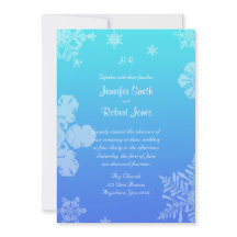 Blue and Blauwgroen Snowflake Posh Wedding Invitat