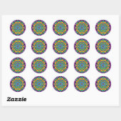 Blue and Bold Mandala Classic Round Sticker (Vel)