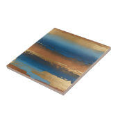 blue and bronze abstract tegeltje (Zijkant)