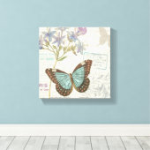 Blue and Brown Butterfly Canvas Afdruk (Insitu (Houten vloer))