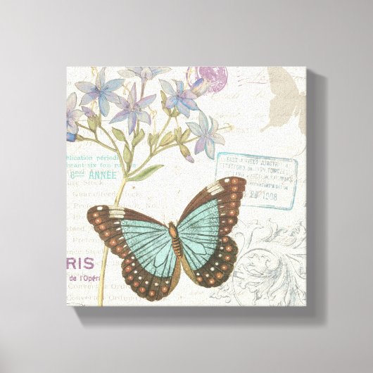 Blue and Brown Butterfly Canvas Afdruk (Voorkant)