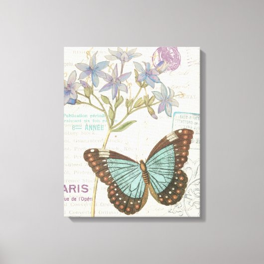 Blue and Brown Butterfly Canvas Afdruk (Voorkant)