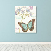 Blue and Brown Butterfly Canvas Afdruk (Insitu (Houten vloer))