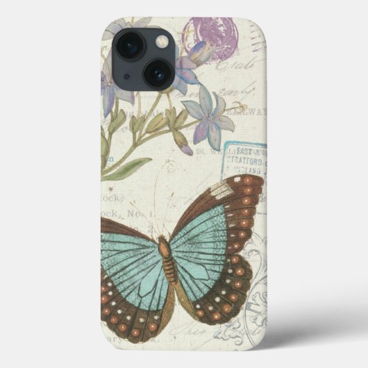 Blue and Brown Butterfly Case-Mate iPhone Case (Achterkant)