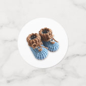 Blue and Brown Crocheted Teddy Bear It's a Boy Confetti (Kleine voorkant)