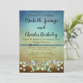 Blue and Brown Ombre Flat Wedding Invitation (Staand voorkant)