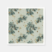 Blue and Brown Pinecone Winter Pattern Servet (Voorkant)