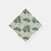 Blue and Brown Pinecone Winter Pattern Servet (Hoek)