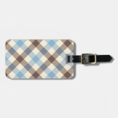 Blue And Brown Tartan plaid Bagagelabel (Voorkant horizontaal)