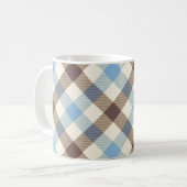 Blue And Brown Tartan plaid Koffiemok (Voorkant links)