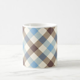 Blue And Brown Tartan plaid Koffiemok