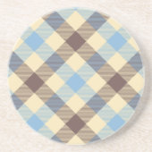 Blue And Brown Tartan plaid Zandsteen Onderzetter (Voorkant)