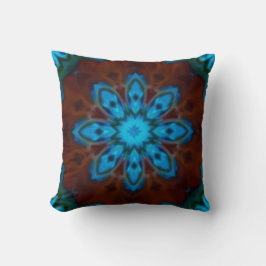 Blue and Brown Throw Pillow Kussen