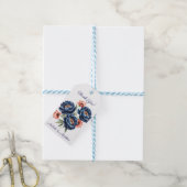 Blue and Burnt Orange Floral Wedding Thank You Cadeaulabel (Met Touw)