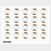 Blue and Chocolate Sprinkle Donuts Baby shower Ronde Sticker (Vel)