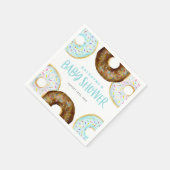 Blue and Chocolate Sprinkle Donuts Baby shower Servet (Hoek)