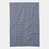 Blue and Coffee Brown Plaid Theedoek (Verticaal)