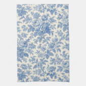 Blue and Cream Floral Toile de Jouy Theedoek (Verticaal)