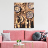 Blue and Cream Pottery Umbria Poster Plaque Canvas Afdruk (Insitu (Woonkamer))