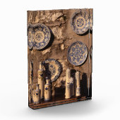 Blue and Cream Pottery Umbria Poster Plaque Fotoblokken (Links)