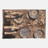 Blue and Cream Pottery Umbria Poster Plaque iPad A Theedoek (Horizontaal)