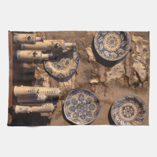 Blue and Cream Pottery Umbria Poster Plaque iPad A Theedoek