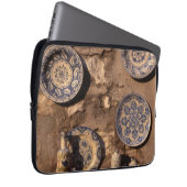 Blue and Cream Pottery Umbria Poster Plaque Laptop Sleeve (Voorkant Rechts)