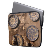 Blue and Cream Pottery Umbria Poster Plaque Laptop Sleeve (Voorkant Links)