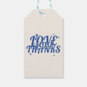 Blue and Cream Retro Bold Liefde & Bedankt Wedding Cadeaulabel (Achterkant)