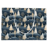 Blue and Cream Snowy Fields  Groot Cadeauzakje (Achterkant)