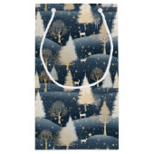 Blue and Cream Snowy Fields  Klein Cadeauzakje (Achterkant)