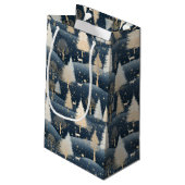 Blue and Cream Snowy Fields  Klein Cadeauzakje (Achterkant Gekanteld)