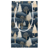 Blue and Cream Snowy Fields  Klein Cadeauzakje (Voorkant)