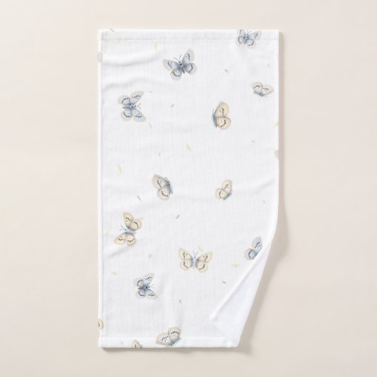 Blue and Crème Butterflies Charming Garden Fauna T Bad Handdoek (Handdoek)