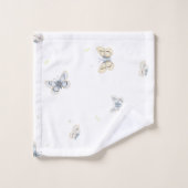 Blue and Crème Butterflies Charming Garden Fauna T Bad Handdoek (Wasdoekje)