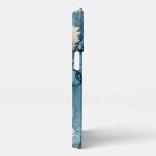 blue and dusty pink gold marble personalized  iPhone hoesje (Rechterkant)